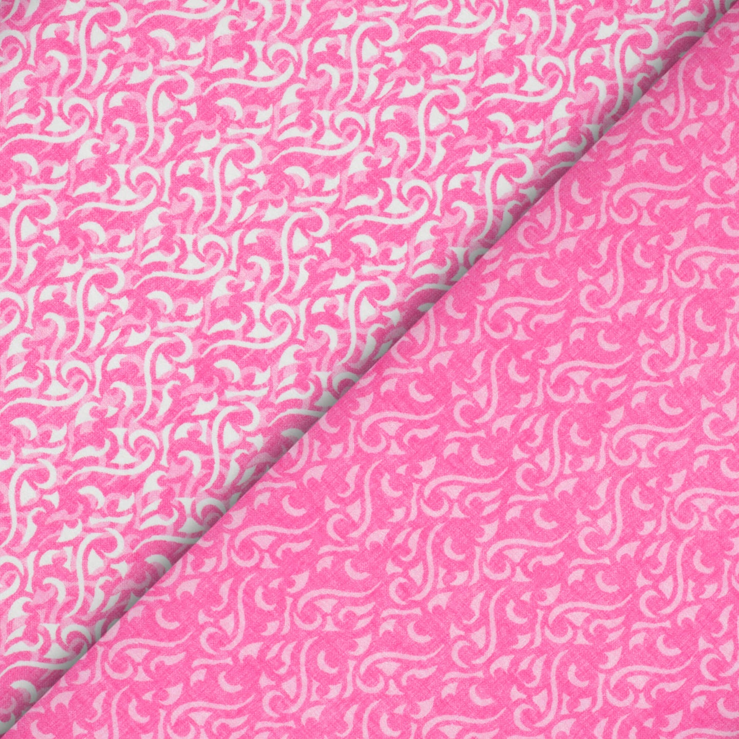 Taffy Pink And White Abstract Pattern Digital Print Lush Satin Fabric