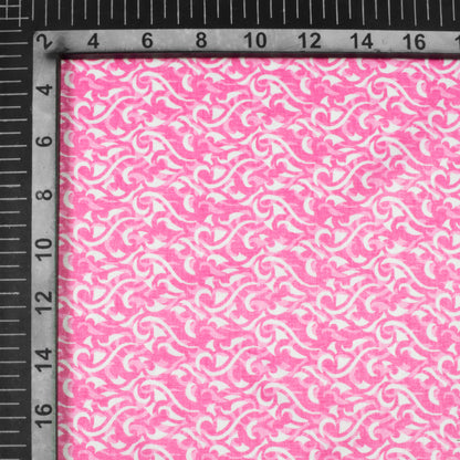 Taffy Pink And White Abstract Pattern Digital Print Lush Satin Fabric