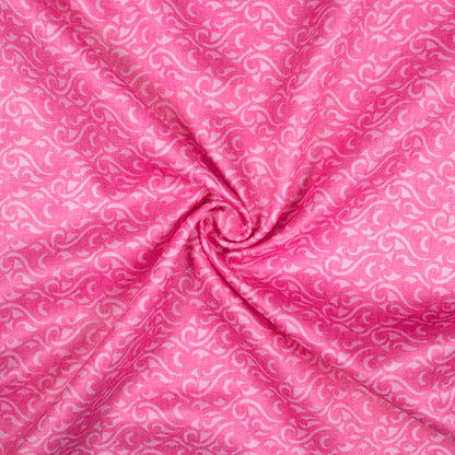 Taffy Pink Abstract Pattern Digital Print Lush Satin Fabric
