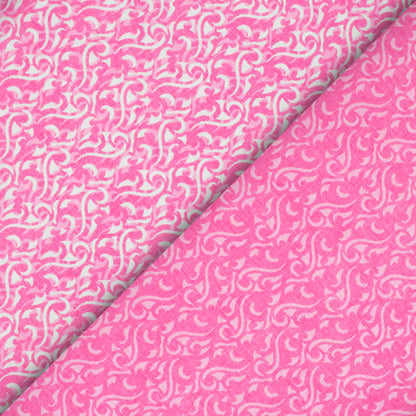 Taffy Pink Abstract Pattern Digital Print Lush Satin Fabric