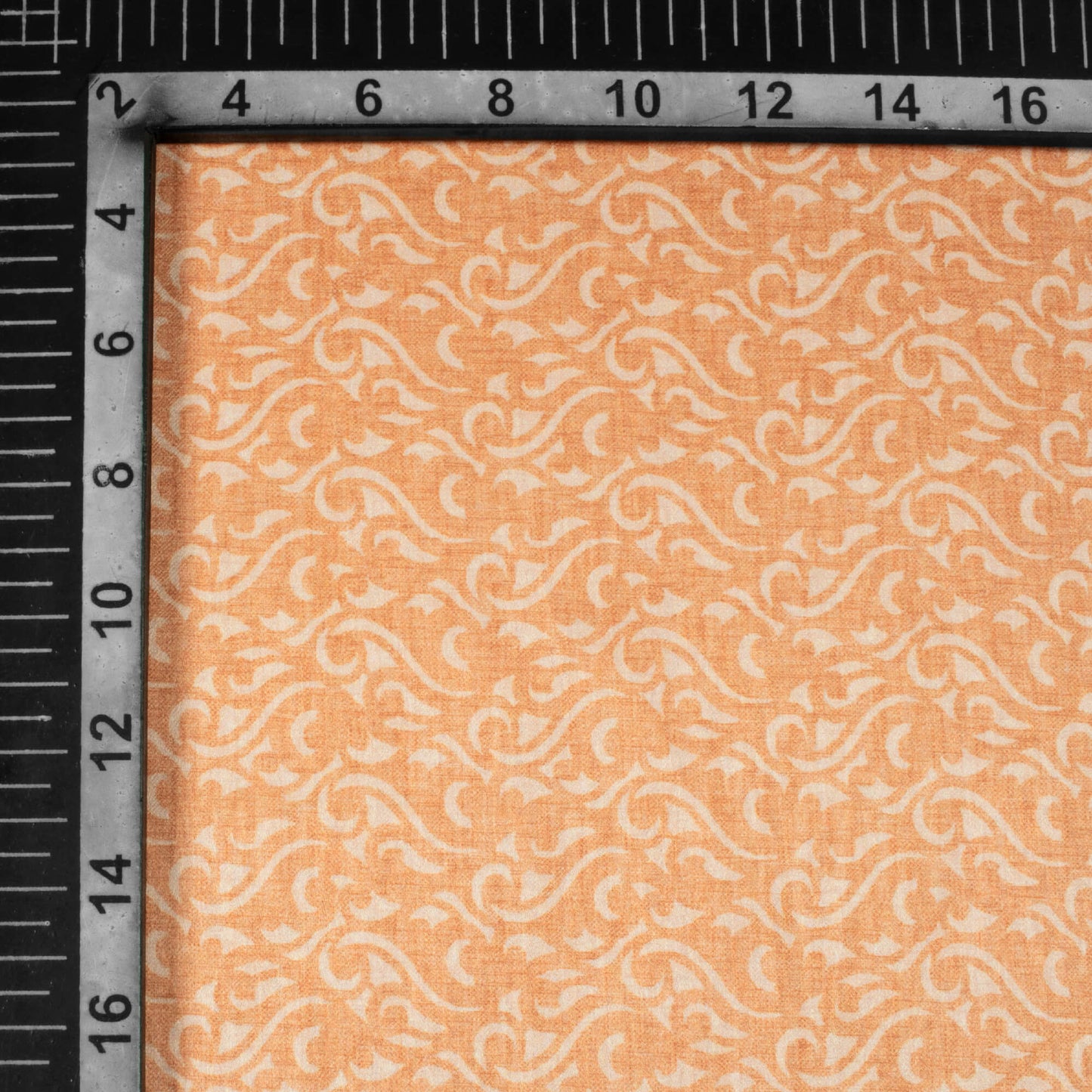 Melon Orange Abstract Pattern Digital Print Lush Satin Fabric