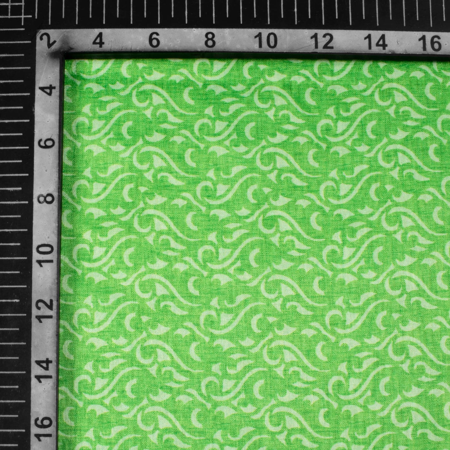 Parakeet Green Abstract Pattern Digital Print Lush Satin Fabric