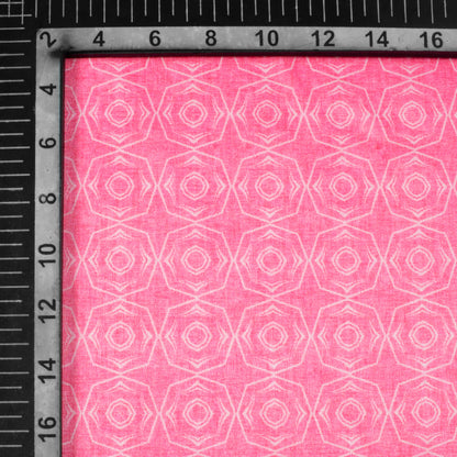 Taffy Pink Geometric Pattern Digital Print Lush Satin Fabric