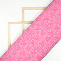 Taffy Pink Geometric Pattern Digital Print Lush Satin Fabric