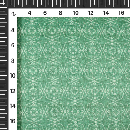 Sacramento Green Geometric Pattern Digital Print Lush Satin Fabric