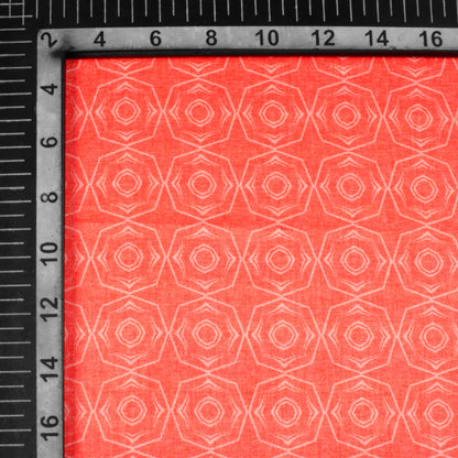 Desire Red Geometric Pattern Digital Print Lush Satin Fabric