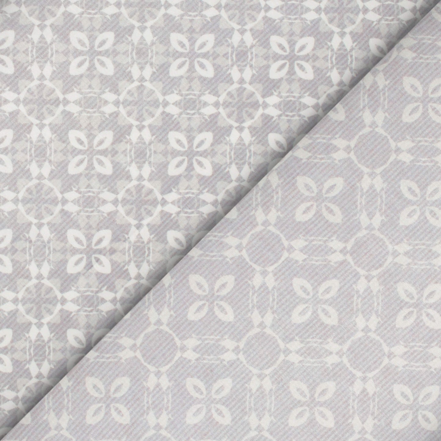 Dolphin Grey Floral Pattern Digital Print Lush Satin Fabric