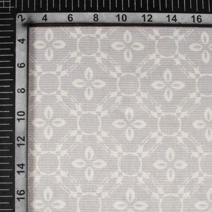 Dolphin Grey Floral Pattern Digital Print Lush Satin Fabric