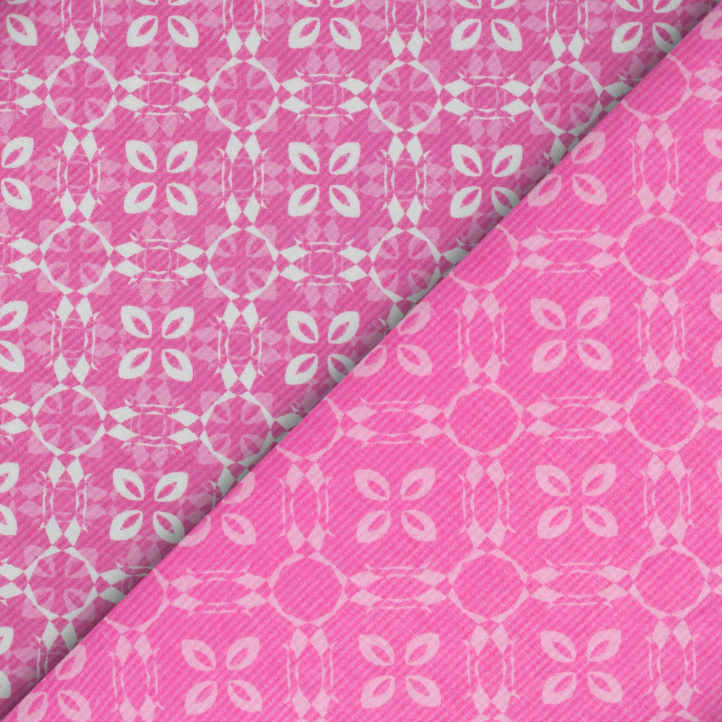 Taffy Pink Floral Pattern Digital Print Lush Satin Fabric