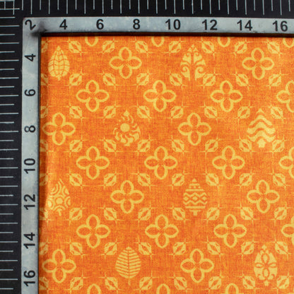 Squash Orange Traditional Pattern Digital Print Lush Satin Fabric