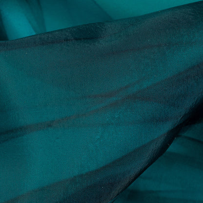 Pine Green And Black Marble Pattern Digital Print Organza Satin Fabric