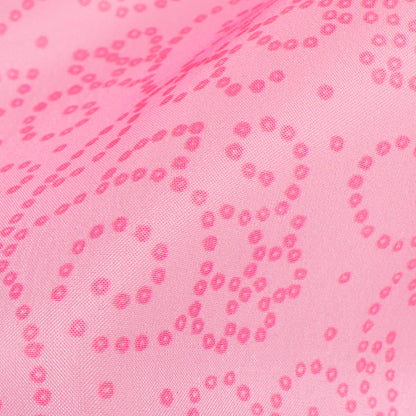 Baby Pink Bandhanii Pattern Digital Print Organza Satin Fabric