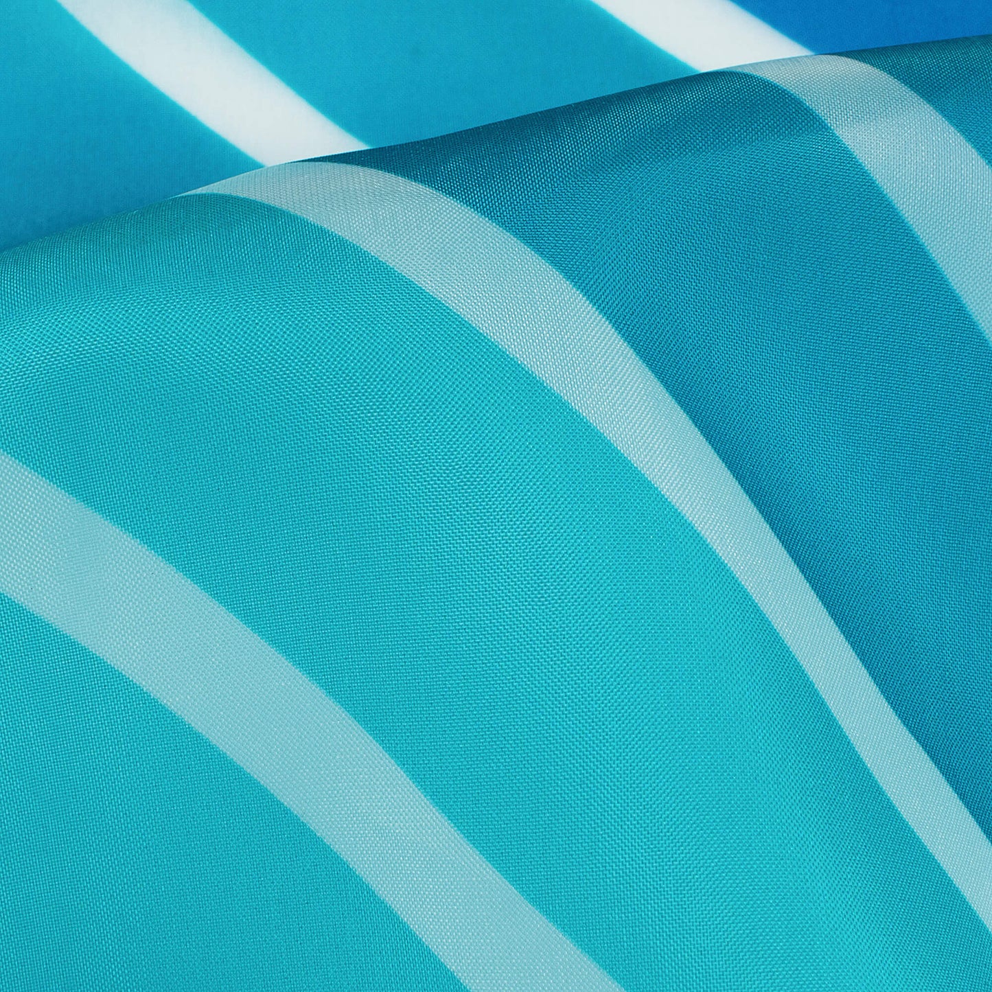 Aqua And Royal Blue Stripes Pattern Digital Print Organza Satin Fabric