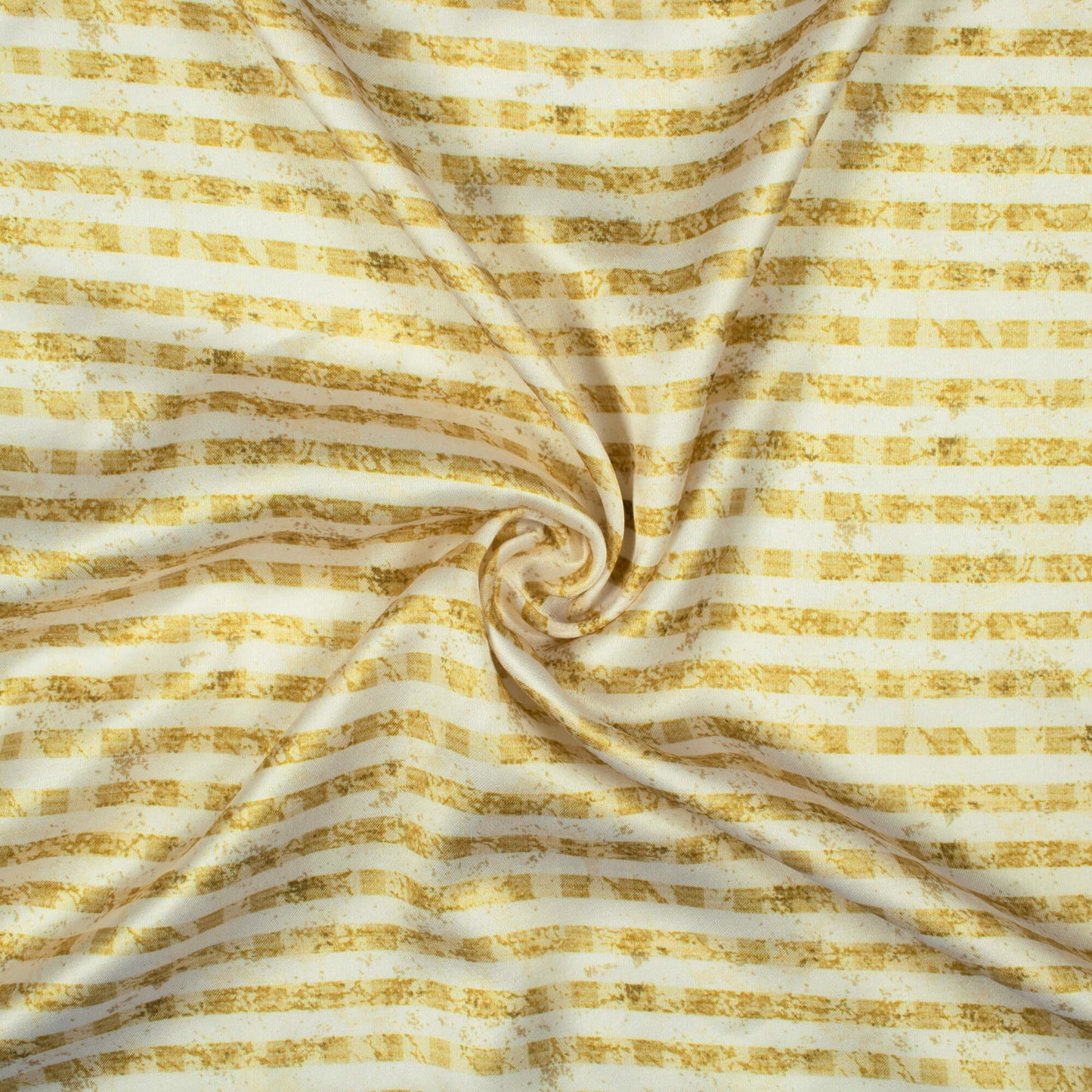 Trombone Yellow And White Stripes Pattern Digital Print Crepe Silk Fabric