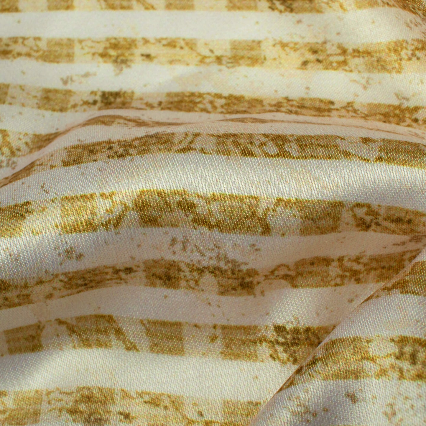 Trombone Yellow And White Stripes Pattern Digital Print Crepe Silk Fabric