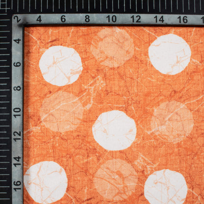Burnt Orange And White Geometric Pattern Digital Print Crepe Silk Fabric