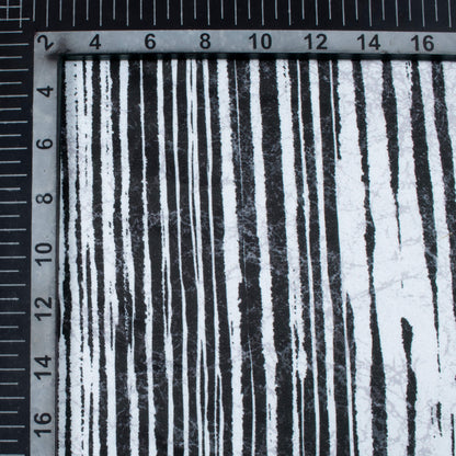 Black And White Abstract Pattern Digital Print Crepe Silk Fabric