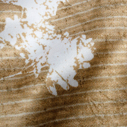 Tortilla Brown And White Leaf Pattern Digital Print Crepe Silk Fabric