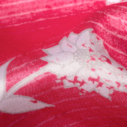 Hot Pink And White Floral Pattern Digital Print Crepe Silk Fabric