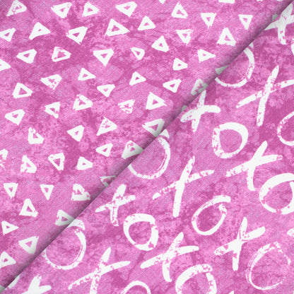 Orchid Purple And White Quirky Pattern Digital Print Crepe Silk Fabric