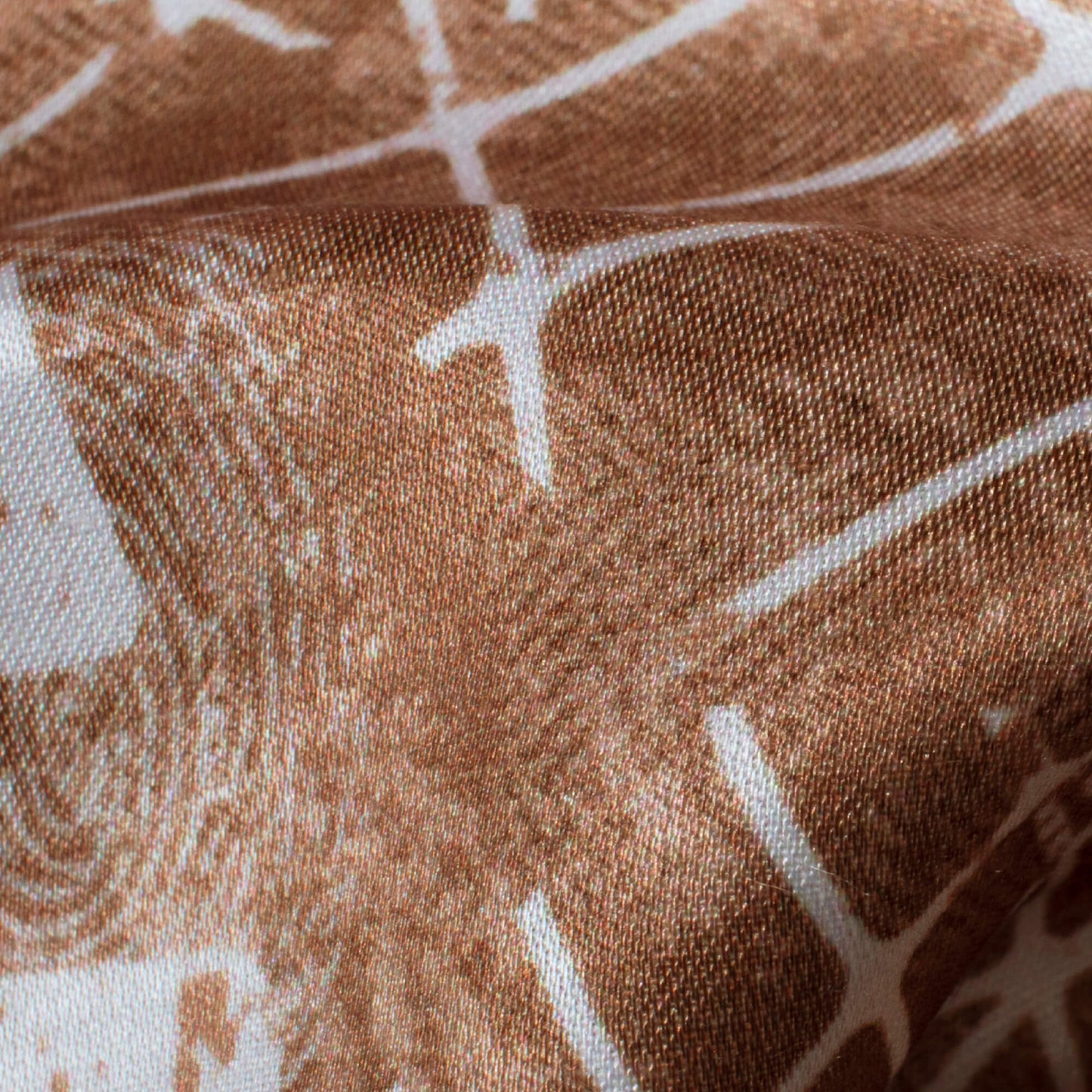 Beaver Brown And White Abstract Pattern Digital Print Crepe Silk Fabric