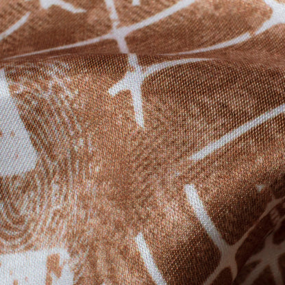 Beaver Brown And White Abstract Pattern Digital Print Crepe Silk Fabric