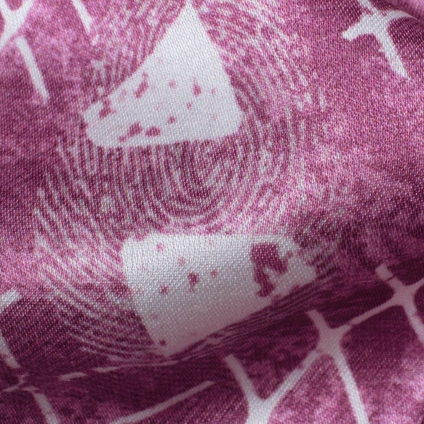 Byzantium Purple And White Abstract Pattern Digital Print Crepe Silk Fabric