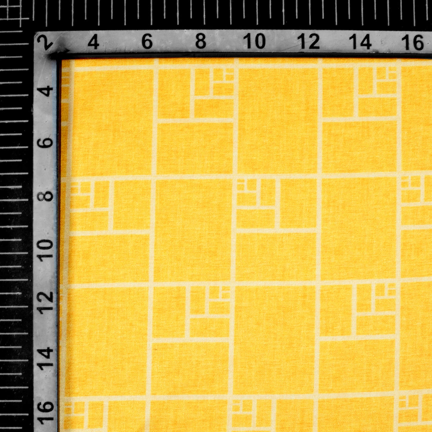 Tuscany Yellow Geometric Pattern Digital Print Crepe Silk Fabric