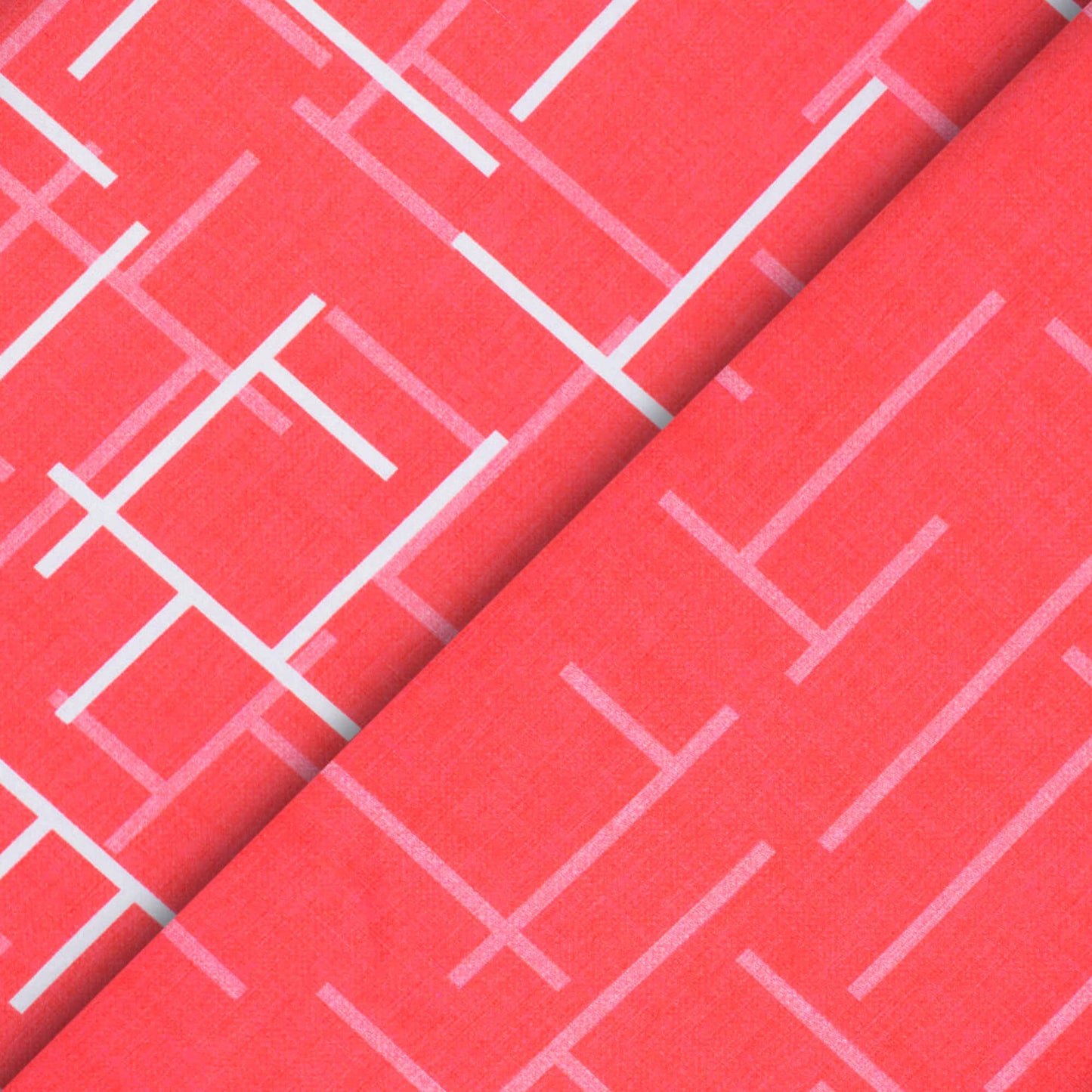 Cerise Pink Geometric Pattern Digital Print Crepe Silk Fabric