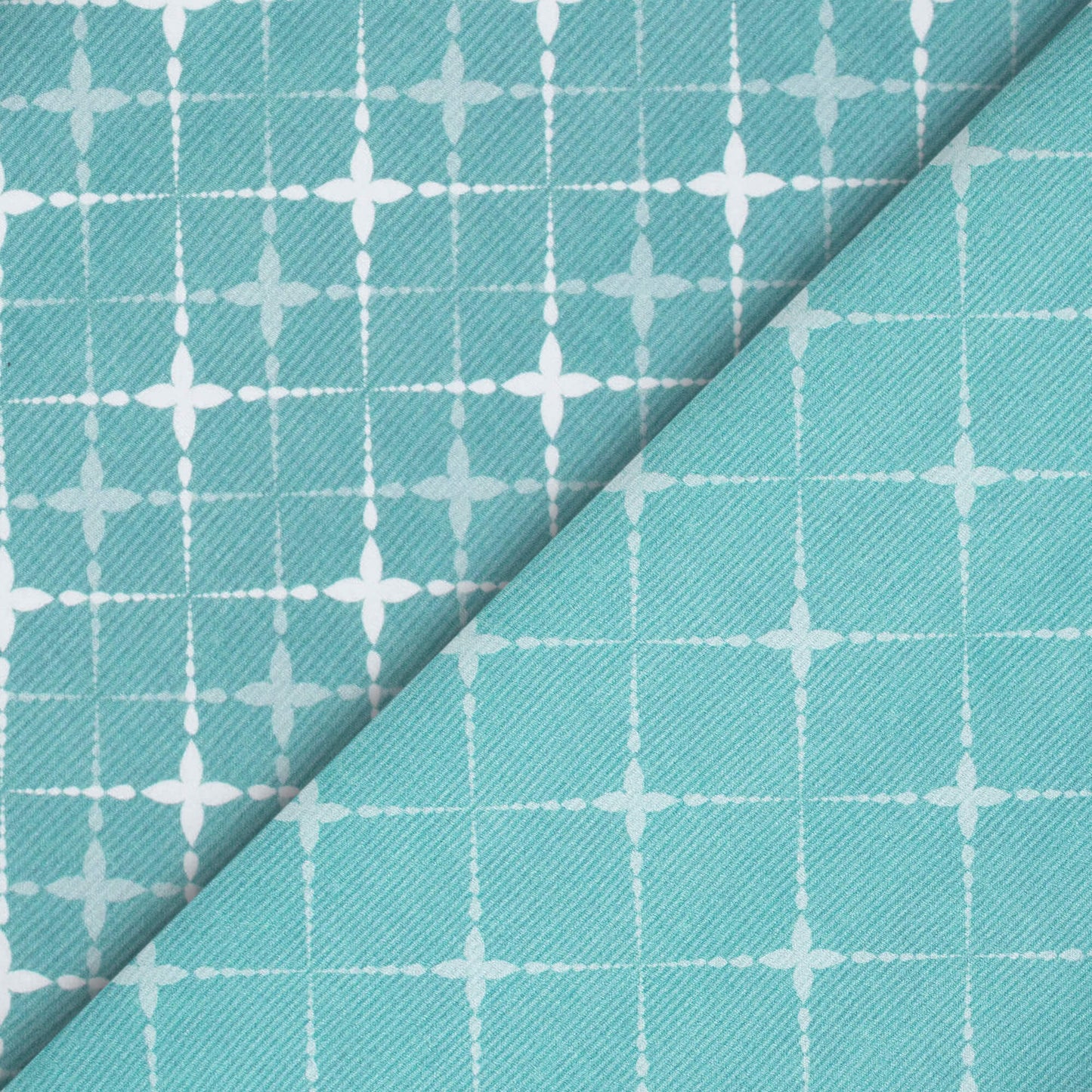 Smalt Blue Geometric Pattern Digital Print Crepe Silk Fabric
