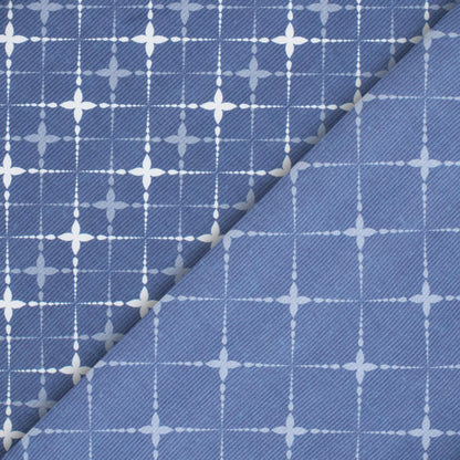 Regal Blue Geometric Pattern Digital Print Crepe Silk Fabric