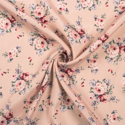 Lemonade Pink And Red Floral Pattern Digital Print Crepe Silk Fabric