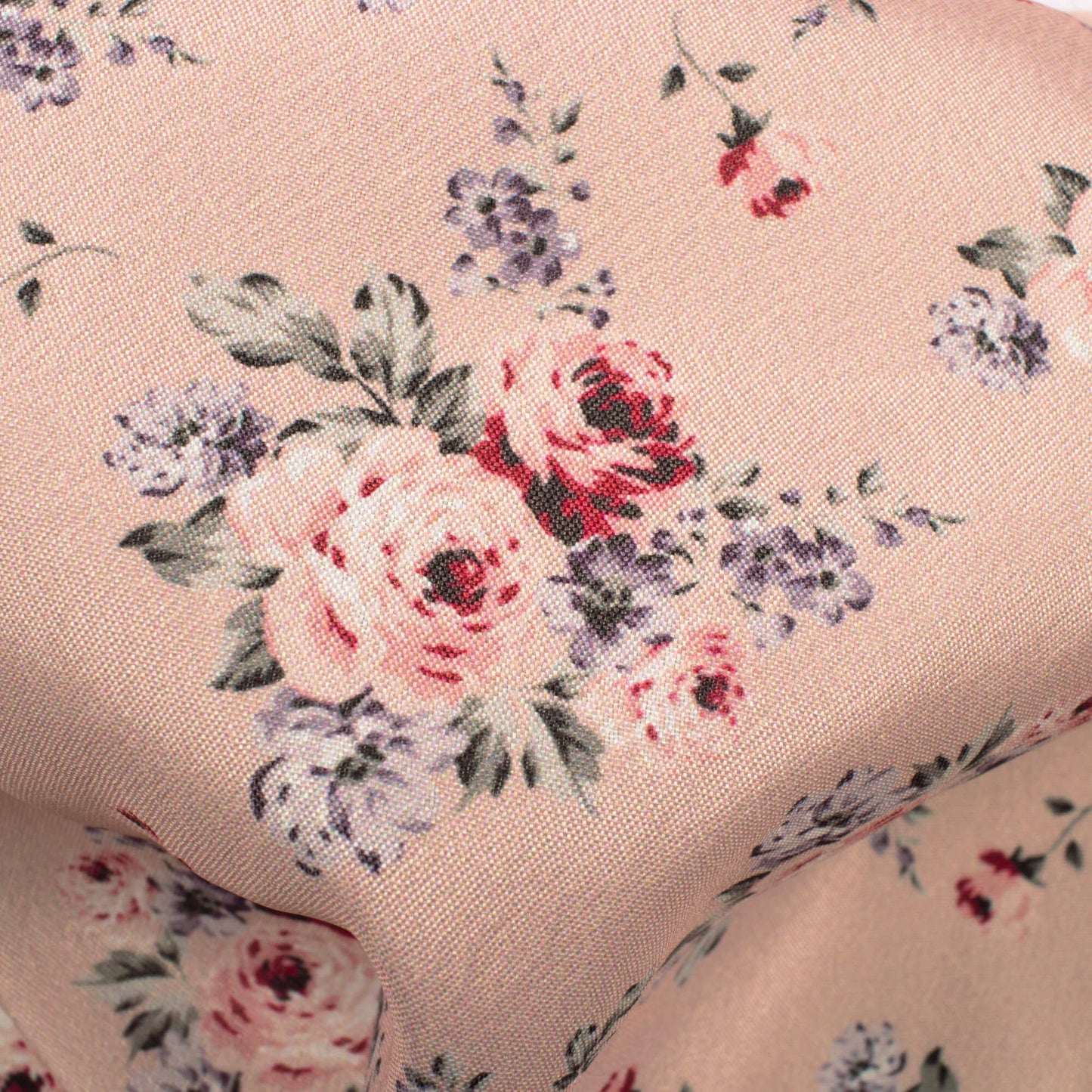 Lemonade Pink And Red Floral Pattern Digital Print Crepe Silk Fabric