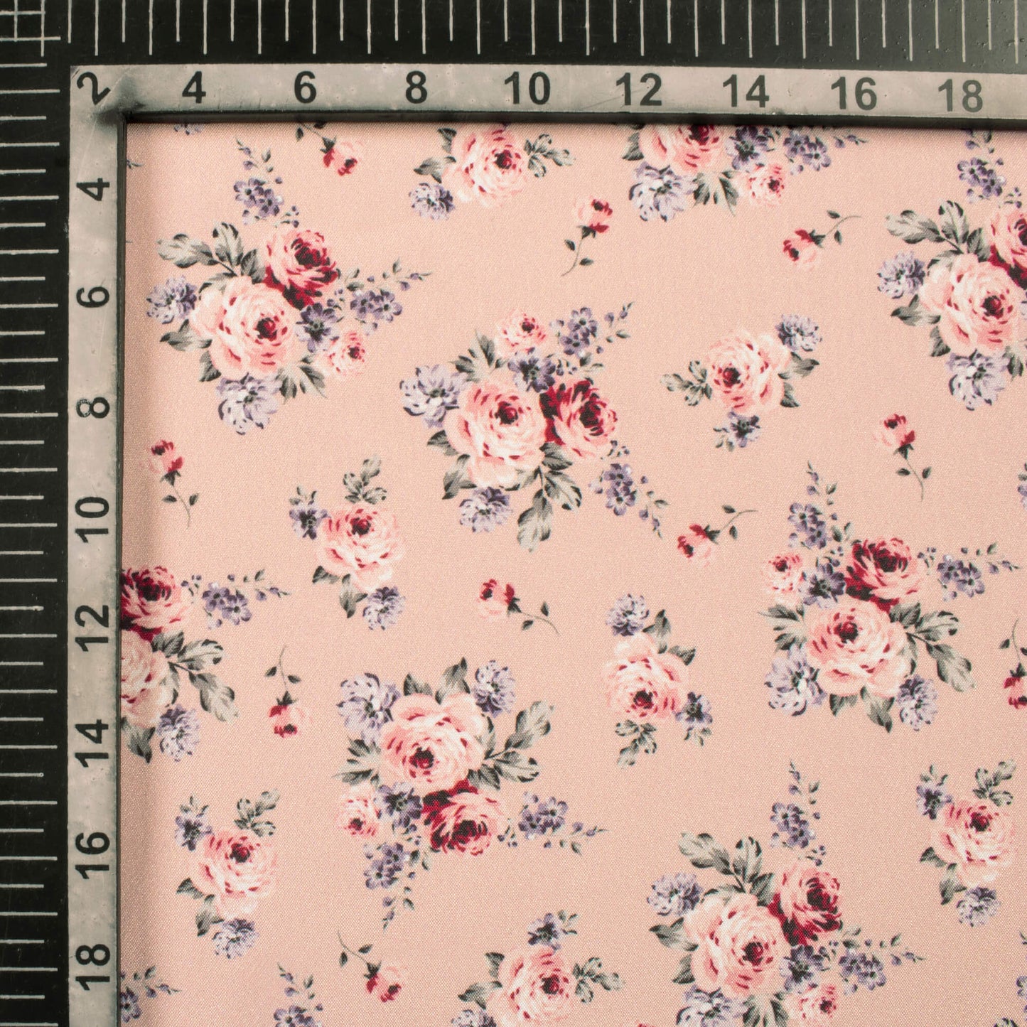 Lemonade Pink And Red Floral Pattern Digital Print Crepe Silk Fabric