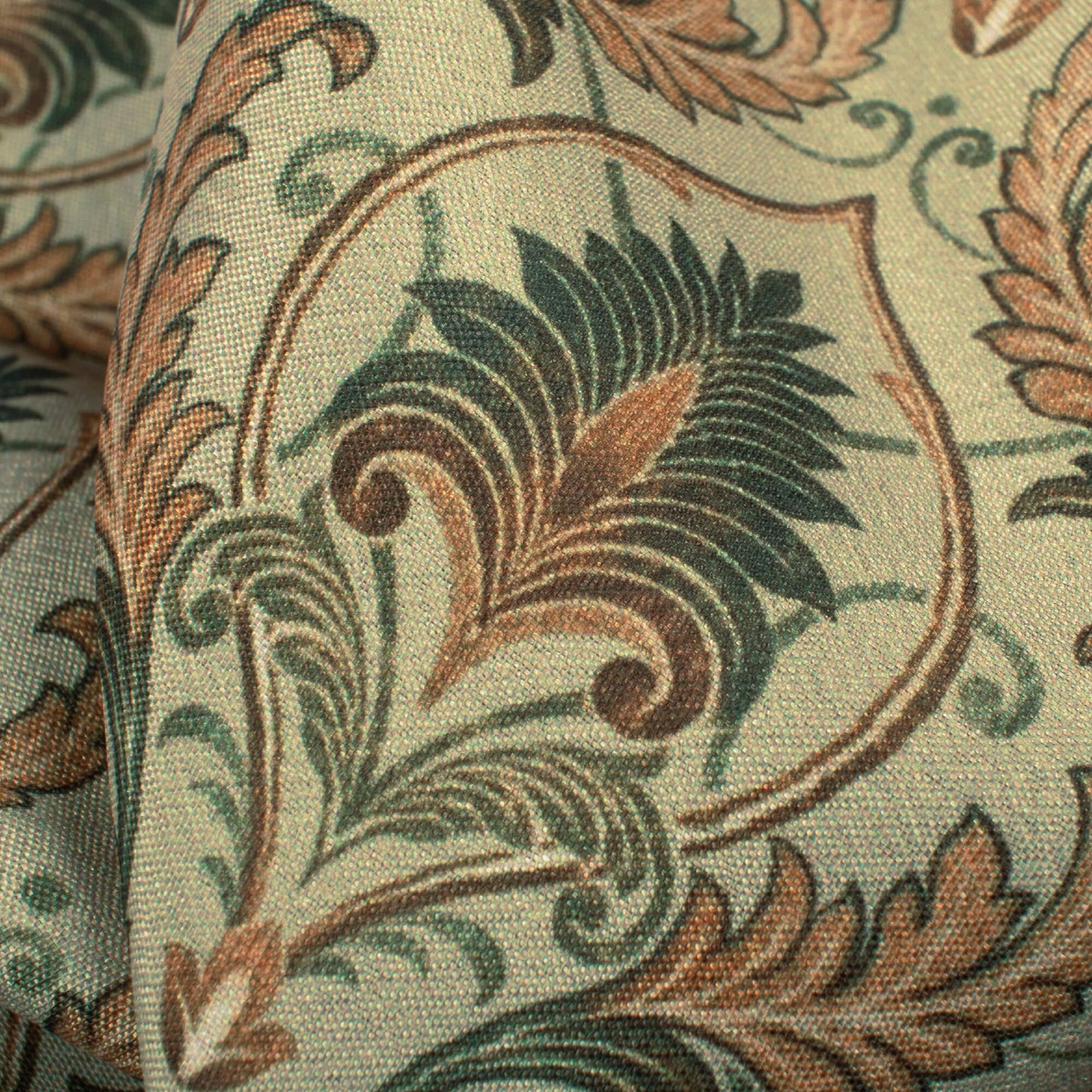 Olive Green Trellis Pattern Digital Print Crepe Silk Fabric