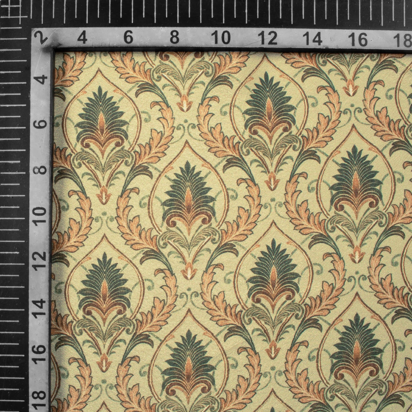Olive Green Trellis Pattern Digital Print Crepe Silk Fabric