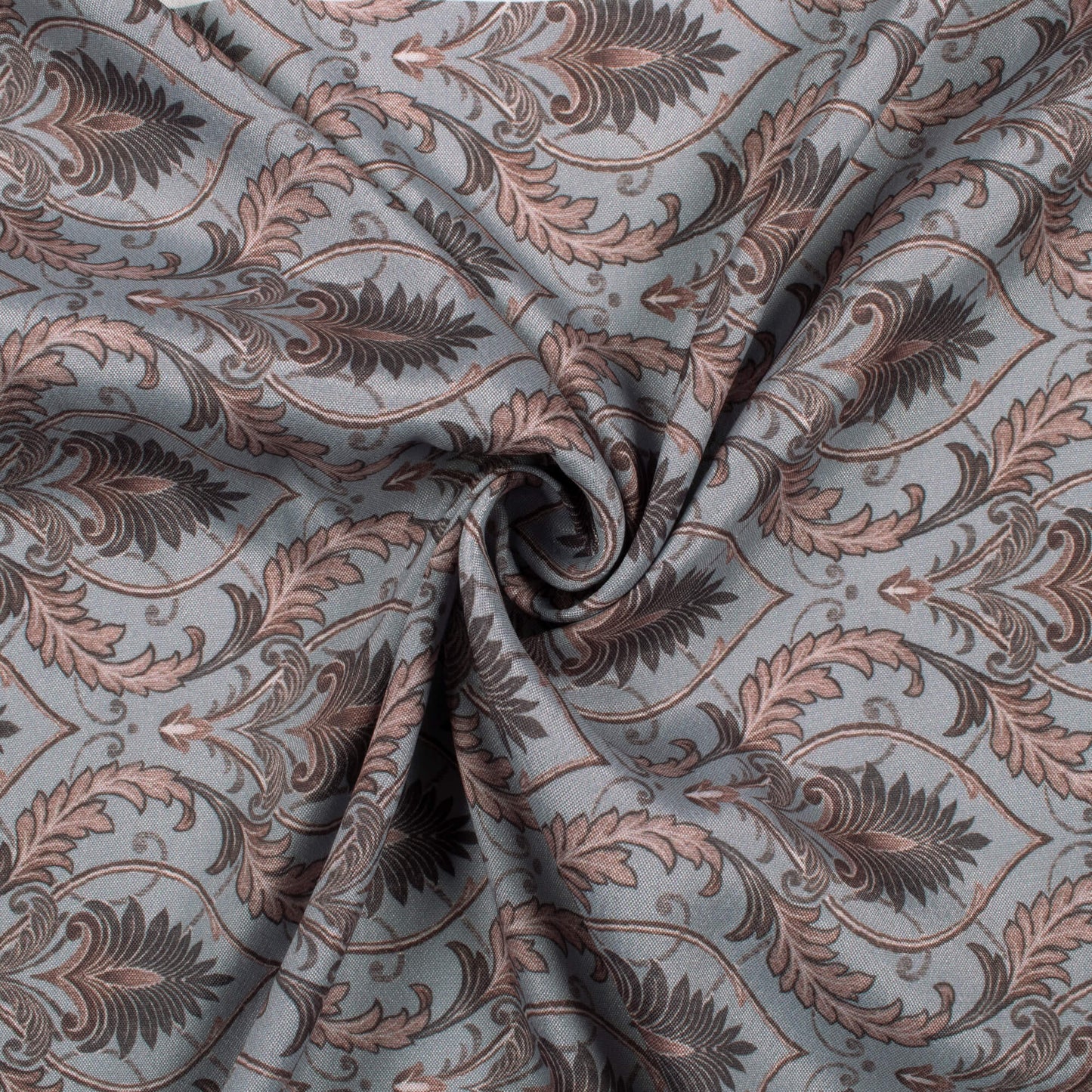 Slate Grey Trellis Pattern Digital Print Crepe Silk Fabric