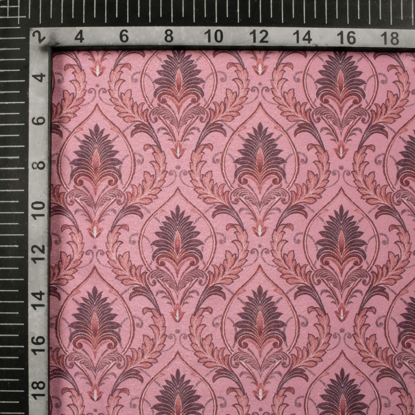 Taffy Pink Trellis Pattern Digital Print Crepe Silk Fabric