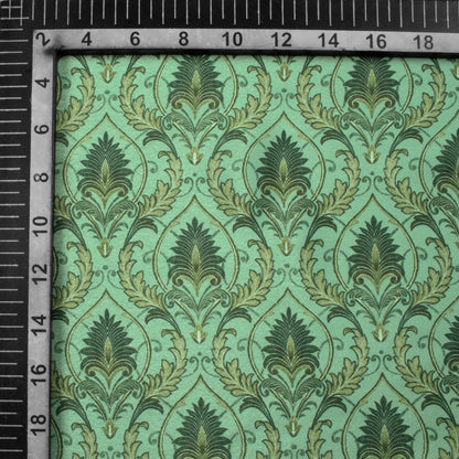 Mint Green Trellis Pattern Digital Print Crepe Silk Fabric