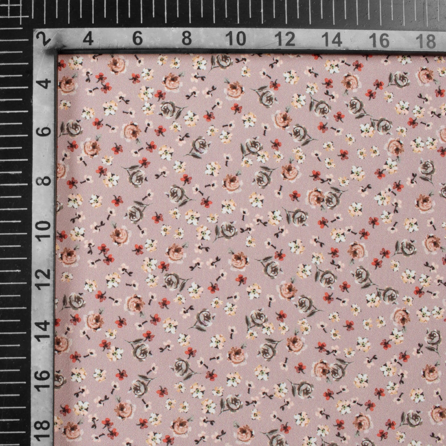 Lilac Purple Floral Pattern Digital Print Crepe Silk Fabric