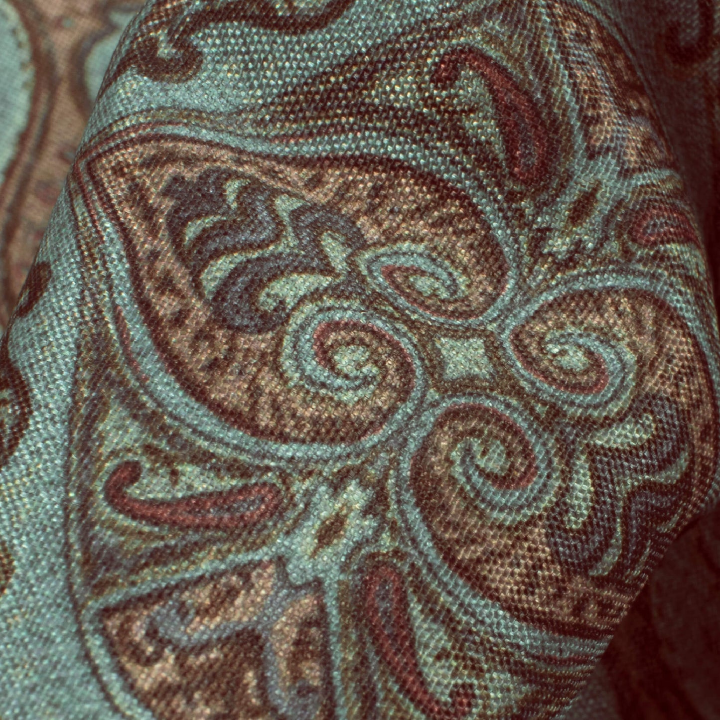 Cerulean Blue And Thulian Pink Ethnic Pattern Digital Print Crepe Silk Fabric