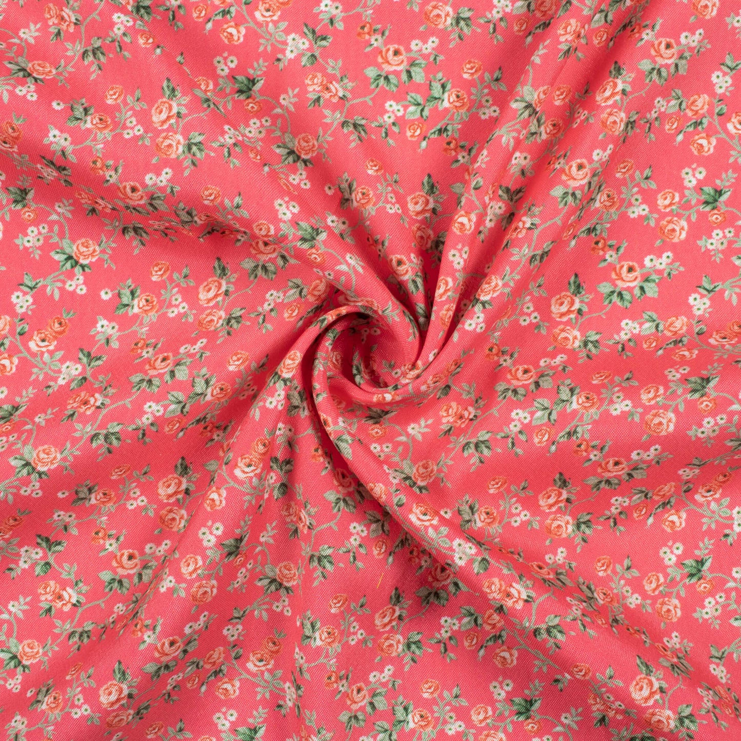 Fandango Pink And Green Floral Pattern Digital Print Crepe Silk Fabric