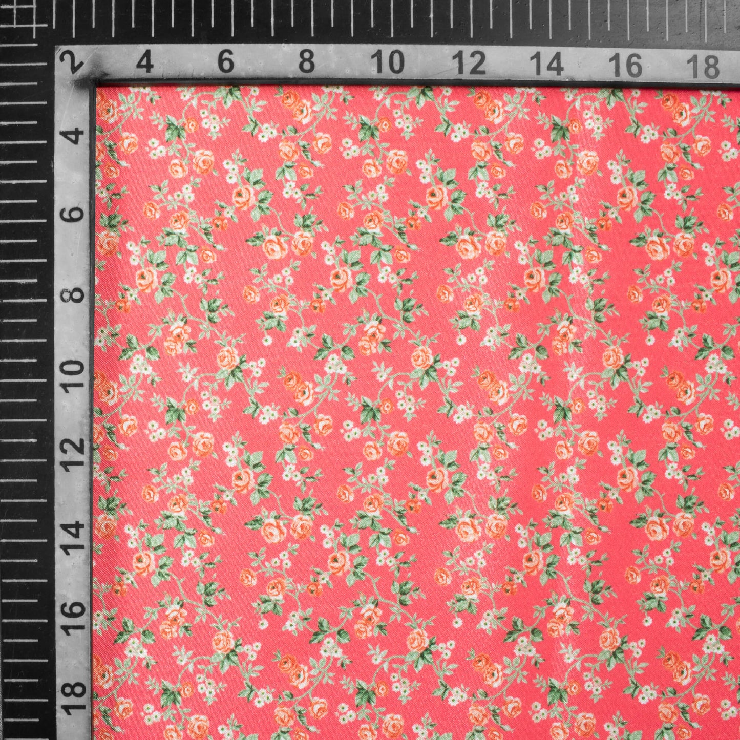 Fandango Pink And Green Floral Pattern Digital Print Crepe Silk Fabric