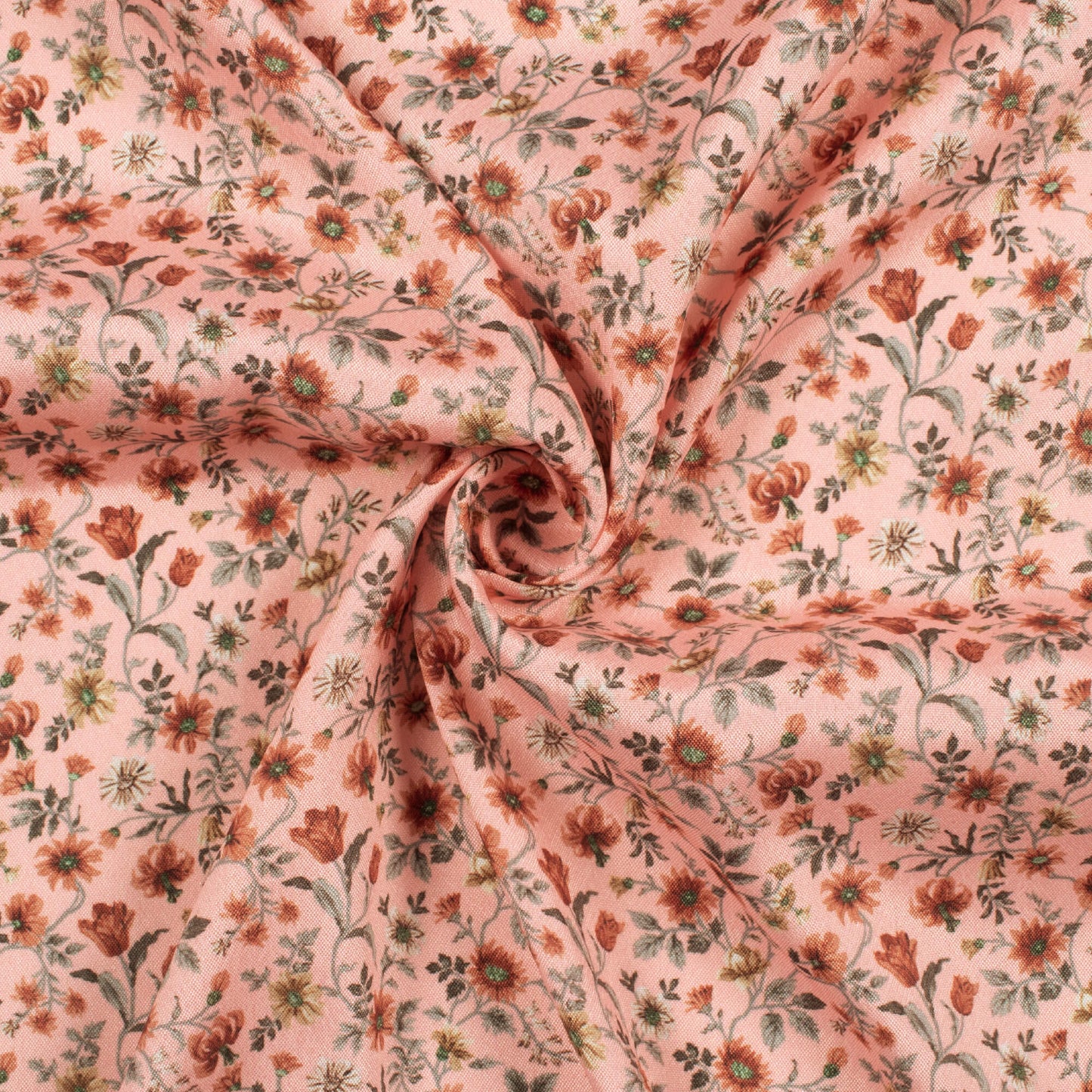 Flamingo Pink And Red Floral Pattern Digital Print Crepe Silk Fabric