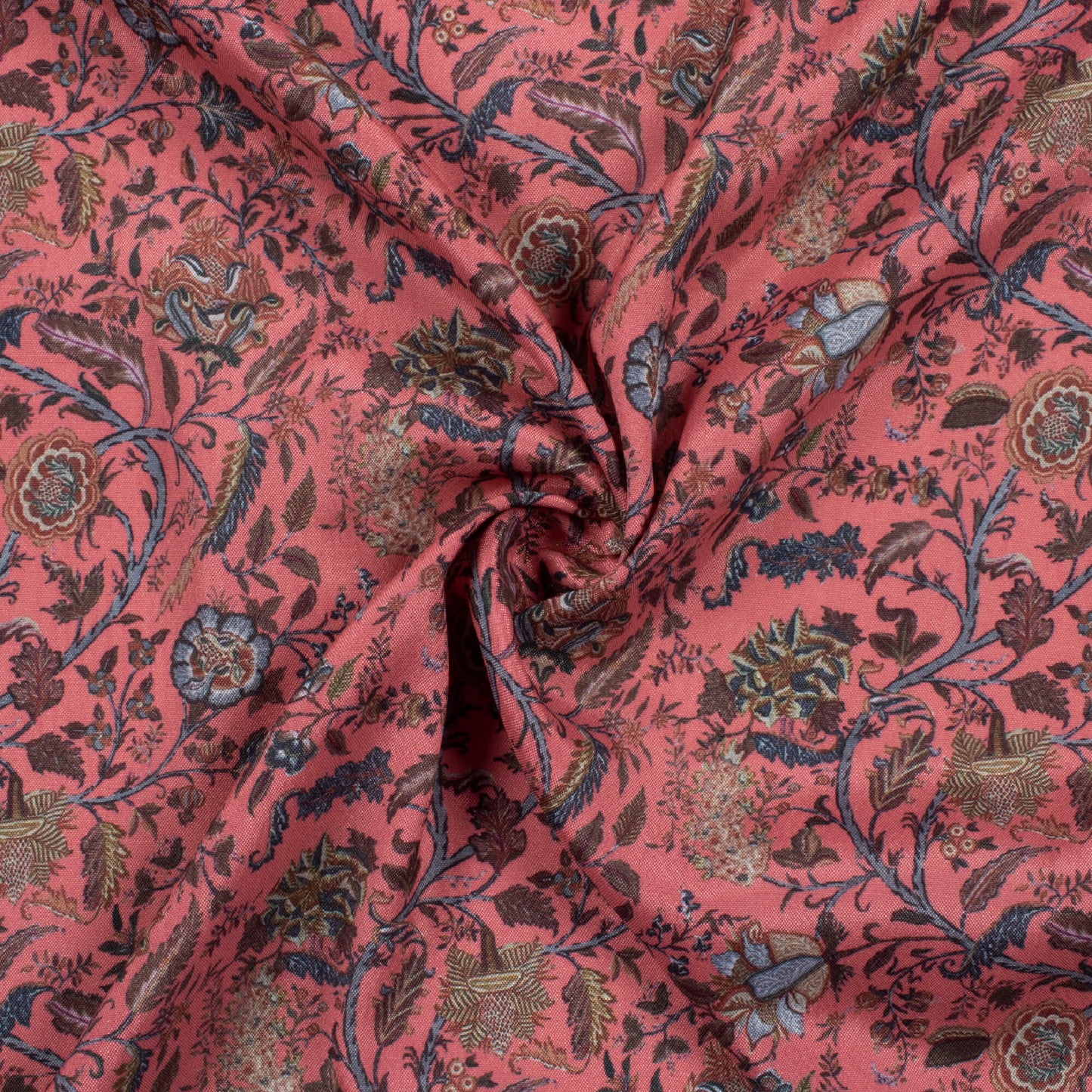 Fandango Pink Floral Pattern Digital Print Crepe Silk Fabric