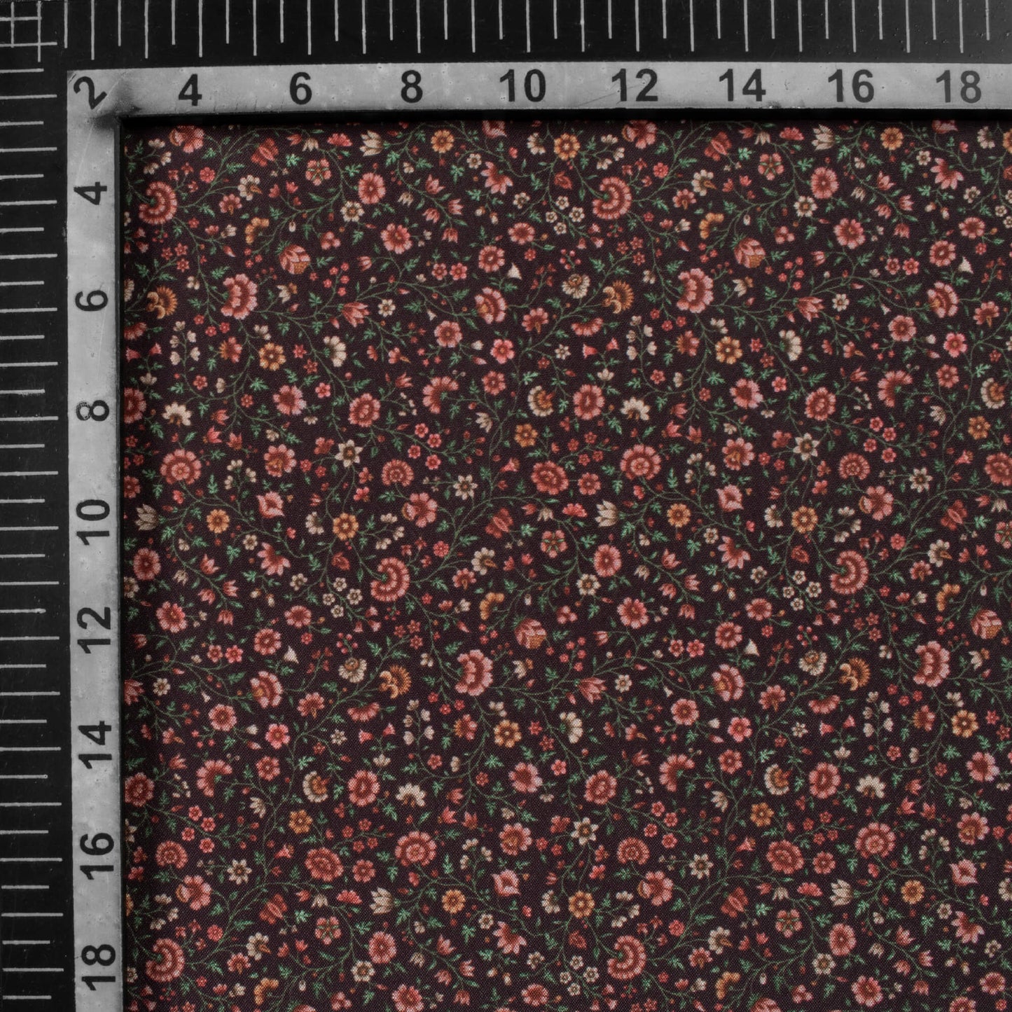 Maroon And Pink Floral Pattern Digital Print Crepe Silk Fabric