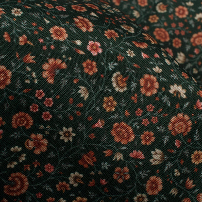 Sacramento Green And Pink Floral Pattern Digital Print Crepe Silk Fabric