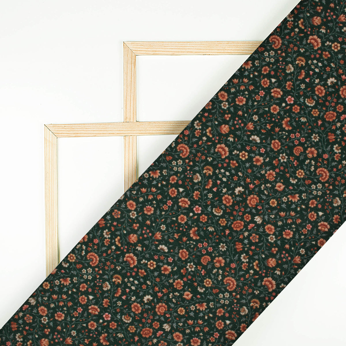 Sacramento Green And Pink Floral Pattern Digital Print Crepe Silk Fabric
