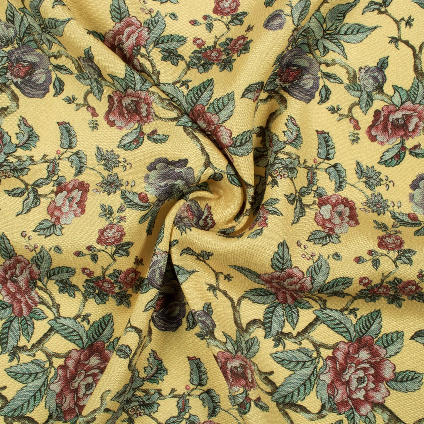 Laguna Yellow And Pink Floral Pattern Digital Print Crepe Silk Fabric