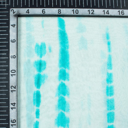 Powder Blue Shiiborii Pattern Digital Print Pure Georgette Fabric